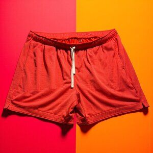 DSG Athletic Mesh Shorts Red Elastic Waist Size XL